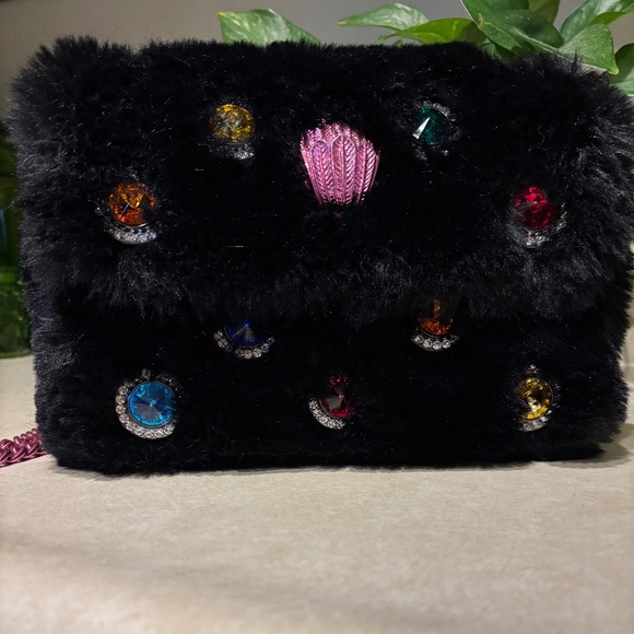 Kurt Geiger London Jewel Faux Fur Kensington Bag - Picture 2 of 14